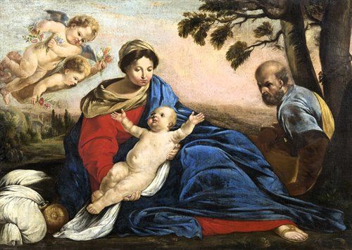 "The Holy Family: Rest During the Flight into Egypt"
